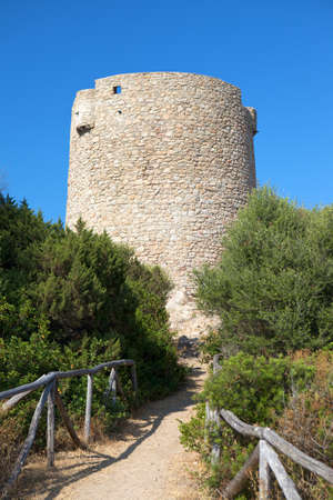 Ancient Spanish tower at Vignola Mareの写真素材