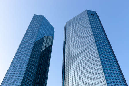 The Deutsche Bank Twin Towers, also known as Deutsche Bank Headquarters, in Frankfurt.のeditorial素材
