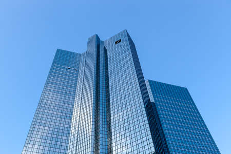 The Deutsche Bank Twin Towers, also known as Deutsche Bank Headquarters, in Frankfurt.のeditorial素材