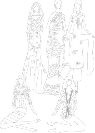 Handmade Female Fashion Design, Illustrationのイラスト素材