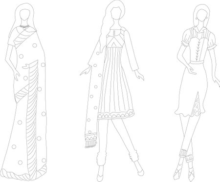 Handmade Female Fashion Design, Illustrationのイラスト素材