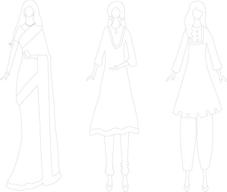 Handmade Female Fashion Design, Illustrationのイラスト素材