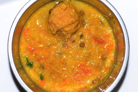 Asian Food Plate. Chicken Kofta, Pulse, Vegetables, Curry, Side Course Servingの写真素材