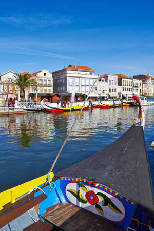 Vouga river, traditional Portuguese boat, Averiro  Portugal のeditorial素材