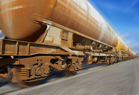 cargo wagons on a rail road の写真素材
