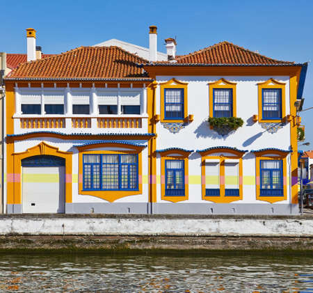 Typical houses of Aveiro, Portugalのeditorial素材