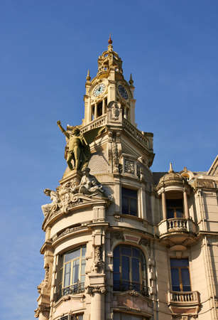 Historical building at the main square of Porto, Portugal のeditorial素材