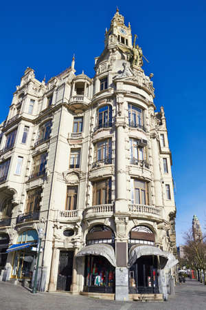 Historical Old building at the main square of Porto, Portugal のeditorial素材