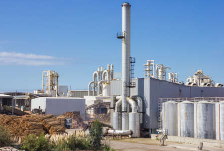 Paper Factory agaist blue skyの写真素材