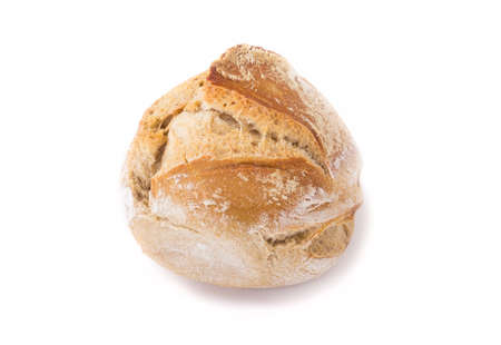 Loaf of brown bread isolated on a white backgroundの写真素材