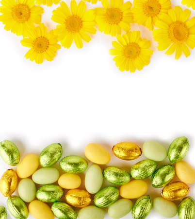 Spring Easter Background with camomilesの写真素材