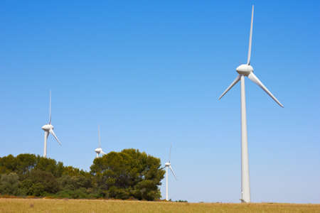 Wind Farm against blue skyの写真素材