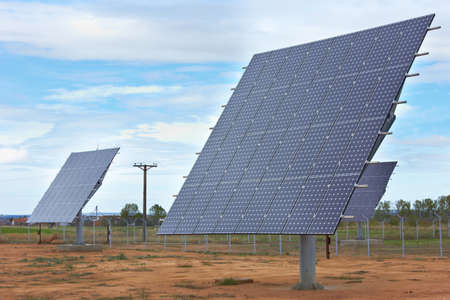 Array of photovoltaic panels of a Solar Power Station の写真素材