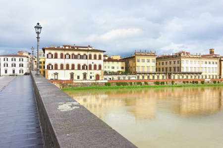 The Arno River in Florence, Italyの写真素材