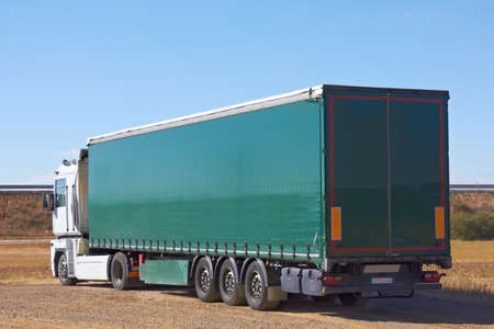 Lorry-load view from behindの写真素材