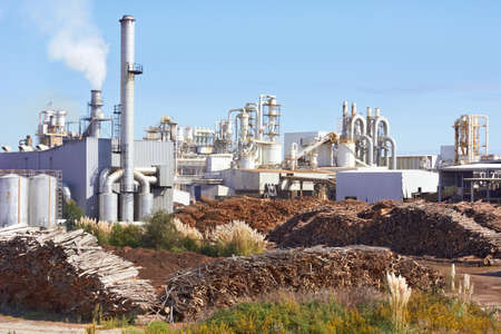 Paper Factory agaist blue skyの写真素材