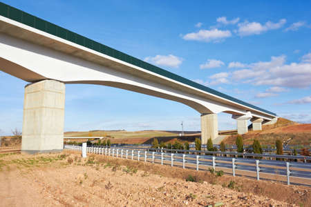 Bridge above the highwayの写真素材