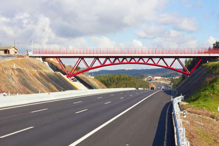 Bridge above the highwayの写真素材