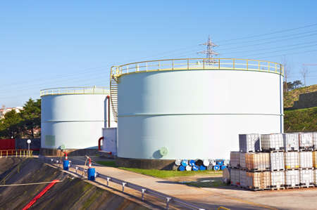 Oil refinery tanks 