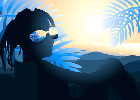 On a beachのイラスト素材