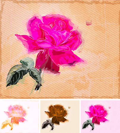 Painting a Roseのイラスト素材