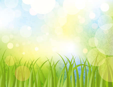 Spring or summer abstract nature background with grassのイラスト素材