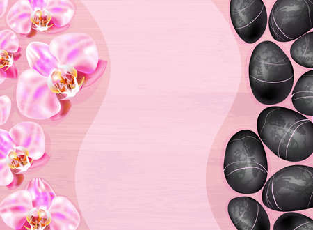 Vector background with orchidsのイラスト素材