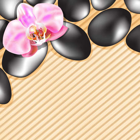 Spa stones and orchid on the backgroundのイラスト素材