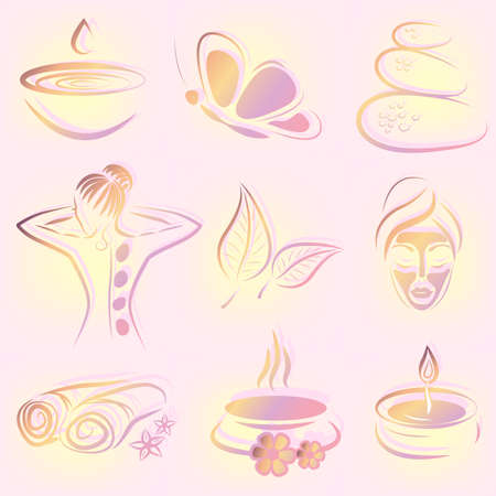 set of spa items のイラスト素材