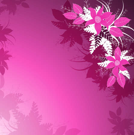 Purple floral background with flowersのイラスト素材