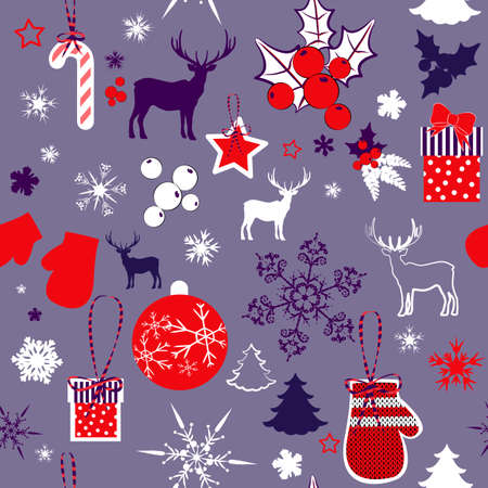 seamless pattern with Christmas elements のイラスト素材
