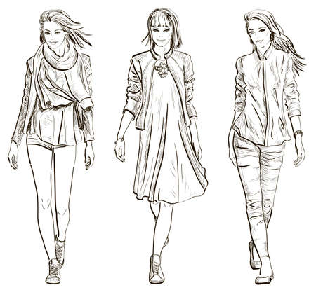 Fashion modelsのイラスト素材
