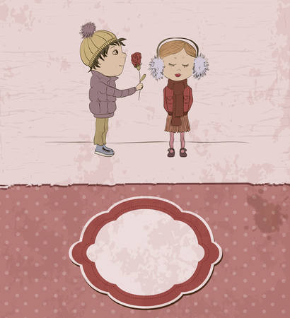 Vintage valentine greeting cardのイラスト素材