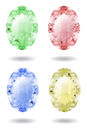 vector illustration of Gems in different pastel colorsのイラスト素材