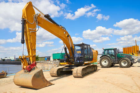 Excavator parked at the site