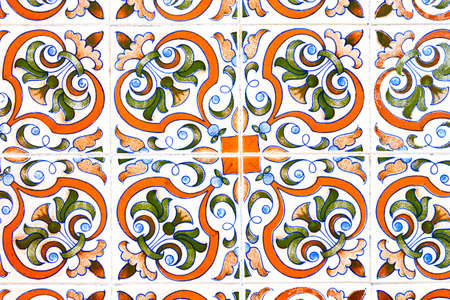 Typical portuguese floral decorations called azulejos