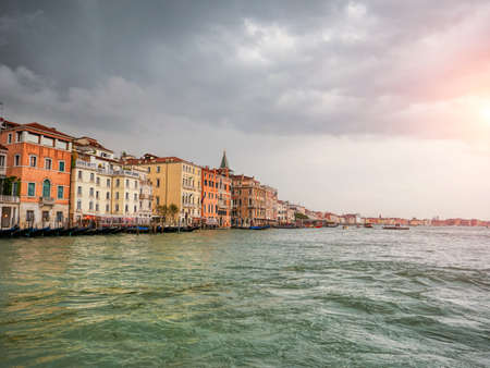 Grand Canal and Cityscape in Veniceの写真素材