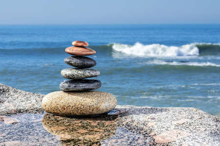 Zen Balancing Pebblesの写真素材