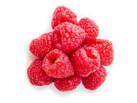 Ripe raspberry isolated on the white background.