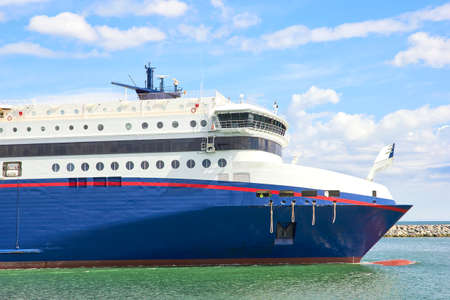 Large ferry enters in Portの写真素材