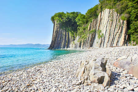 Kiselev cliff. Black sea coastline. Tuapse. Russiaの写真素材