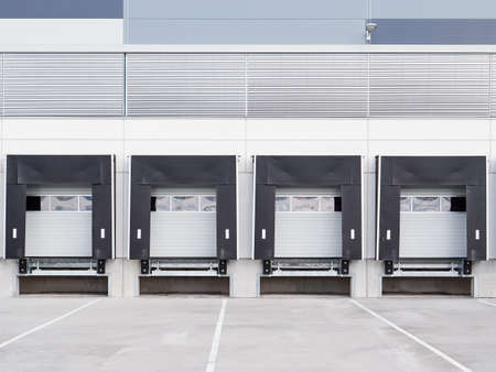 Loading amps of large warehouseの写真素材