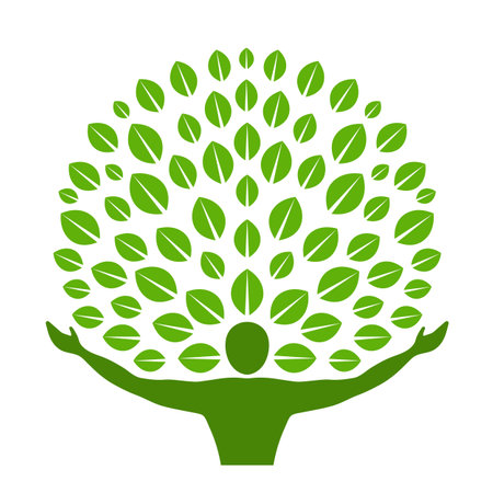 Abstract Human tree logo illustrationのイラスト素材