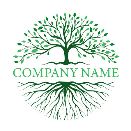 Abstract vibrant tree and root logo design.のイラスト素材