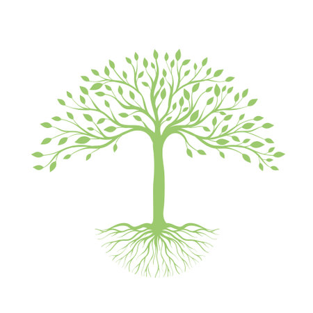 Tree logo silhouette on white background.のイラスト素材