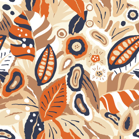 Abstract retro pattern. Floral seamless designのイラスト素材