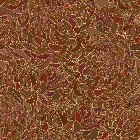 Seamless floral pattern with chrysanthemum flowersのイラスト素材