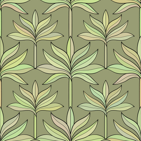 Seamless leaves pattern. Floral graphic backgroundのイラスト素材