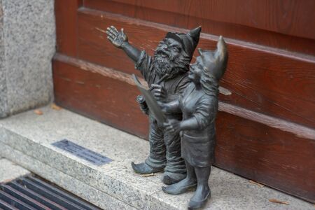 Dwarf on the street corner - Wroclaw, Polandの写真素材