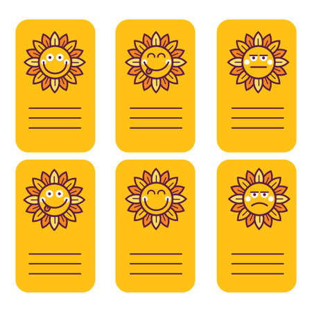Card sticker label icon avatar element with Sunflowerのイラスト素材